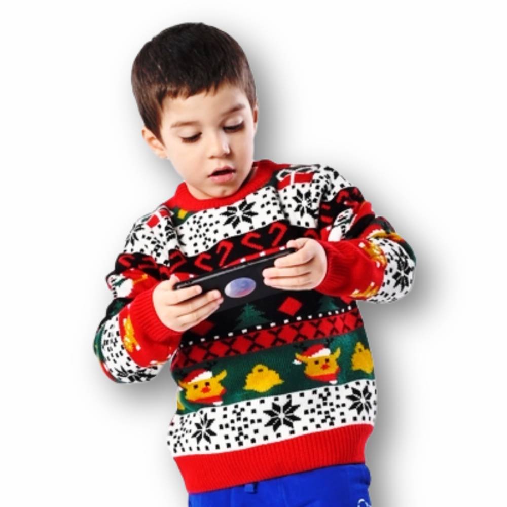 Cutemile Maglione Di Natale Per Bambini – Taglie Da 5 A 14 Anni. Morbido, Con Interno In Pile E Stampe Festive (cuccioli, Gatti...). Perfetto Per Feste E Riunioni Di Famiglia.