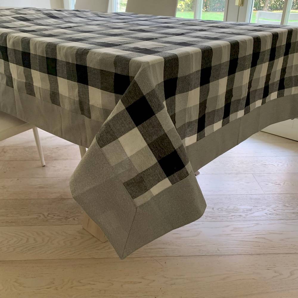 Tovaglie tinto in filo Carnaby grigio e lurex 140 X 180
