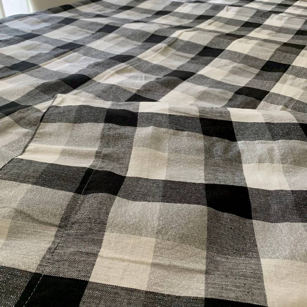 Tovaglie tinto in filo Carnaby grigio e lurex 140 X 180
