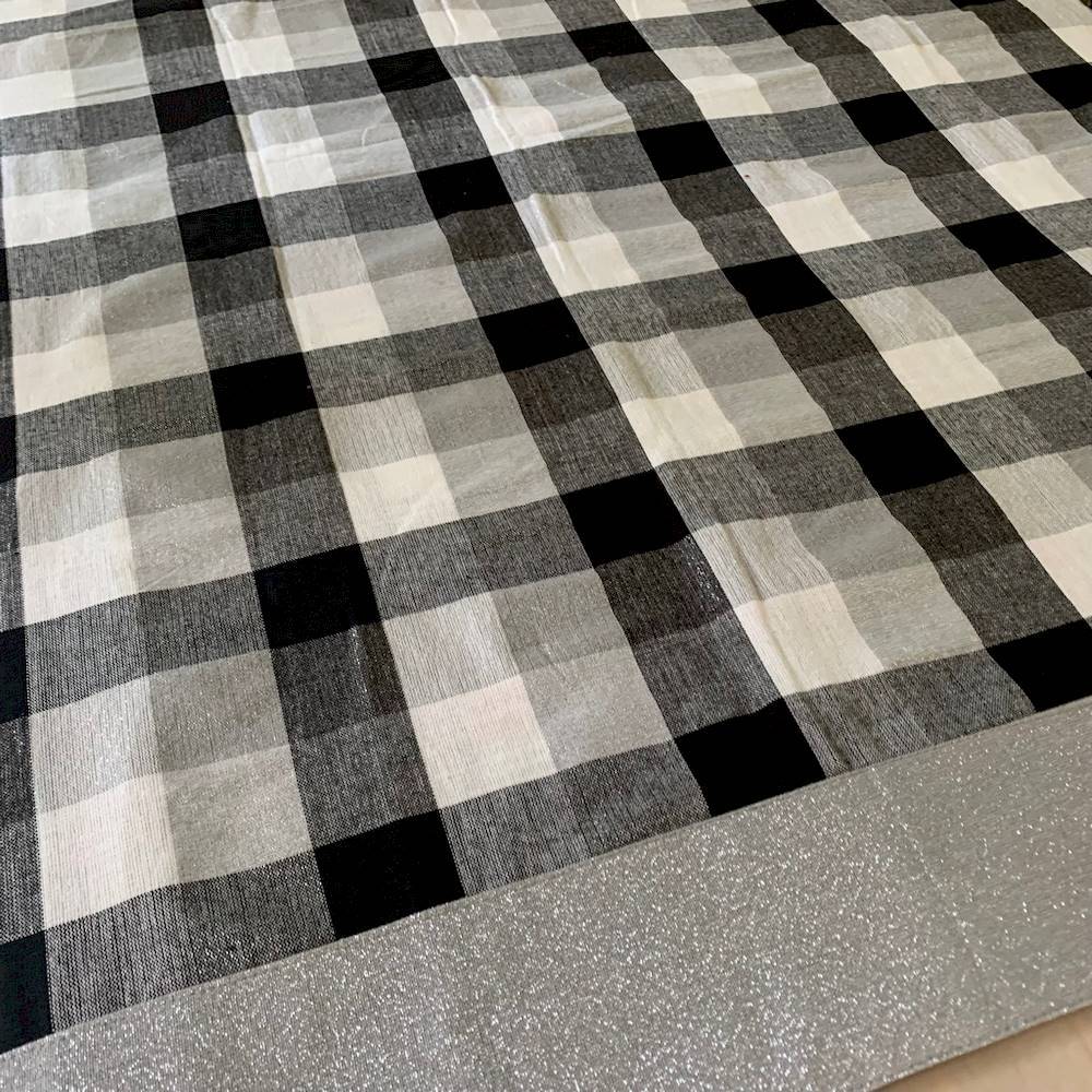 Tovaglie tinto in filo Carnaby grigio e lurex 140 X 180
