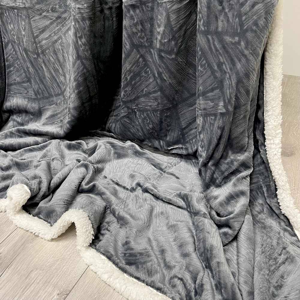 Plaid Tresor grigio matrimoniale 210 x 240