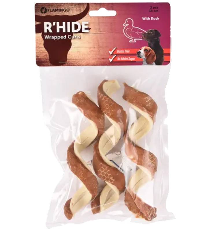 Flamingo - R'Hide - Wrapped Curls con Anatra arrotolata - 15cm - 110gr