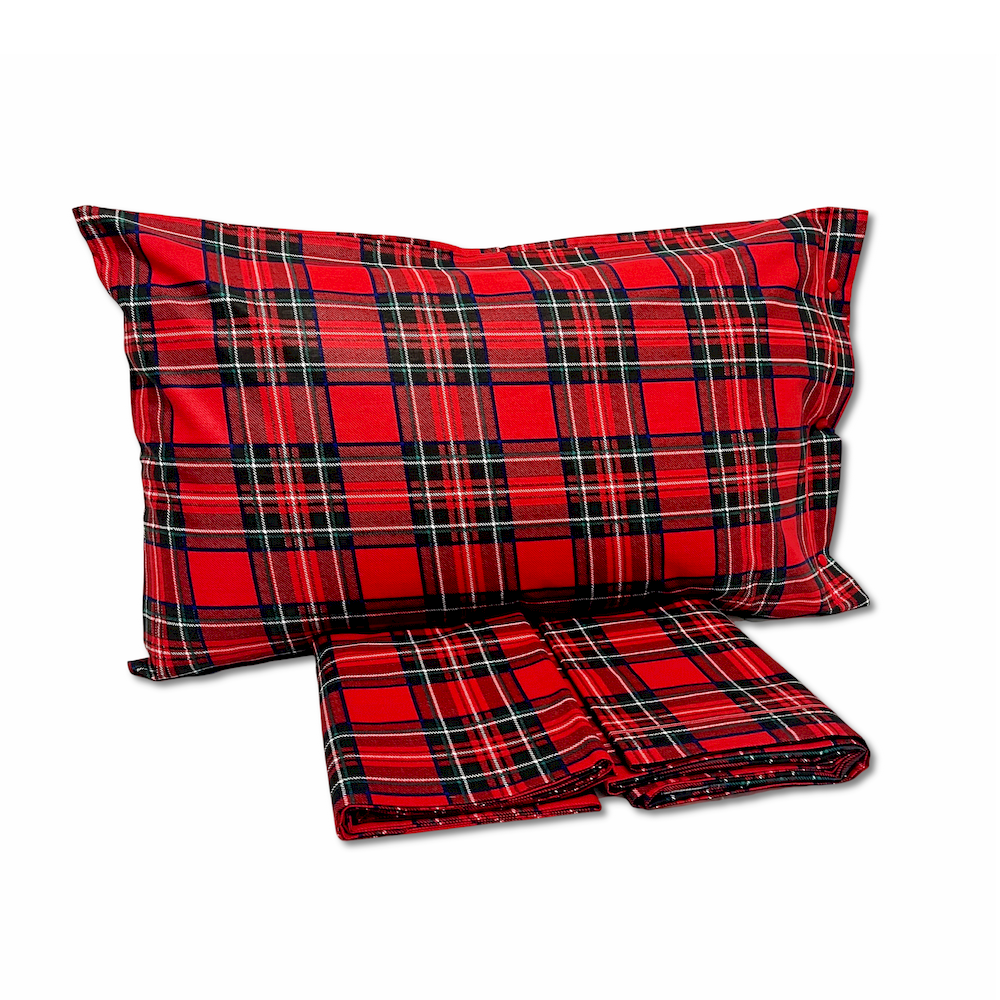 Completo Lenzuola Kilt rosso Singolo