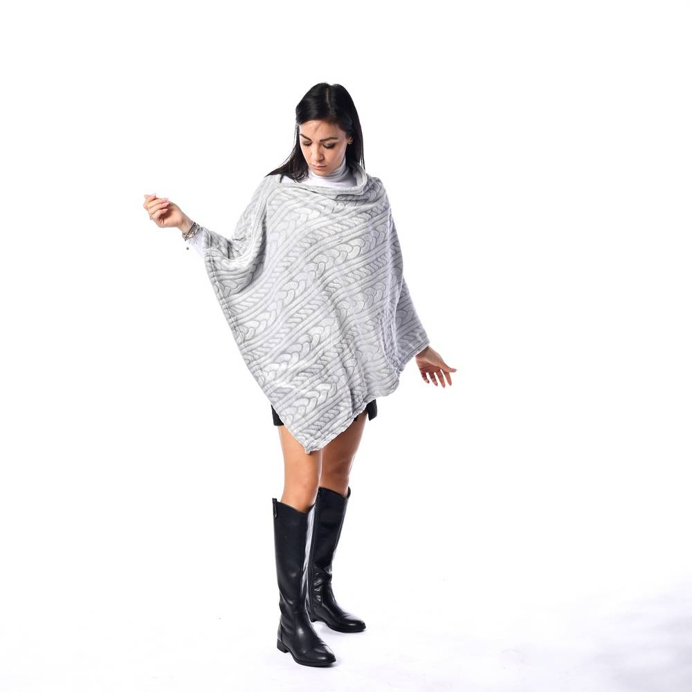 Poncho intrecciato grigio