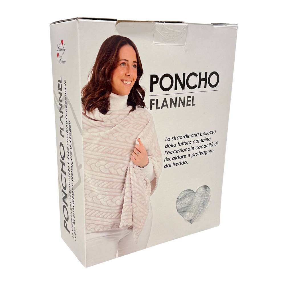 Poncho intrecciato grigio