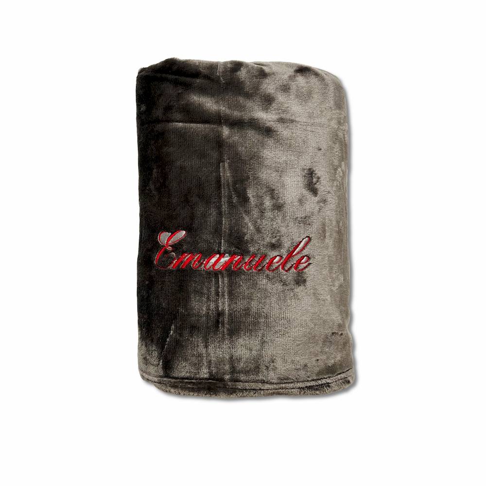Plaid Maurice Grigio Fumo 127 x 152 Personalizzato