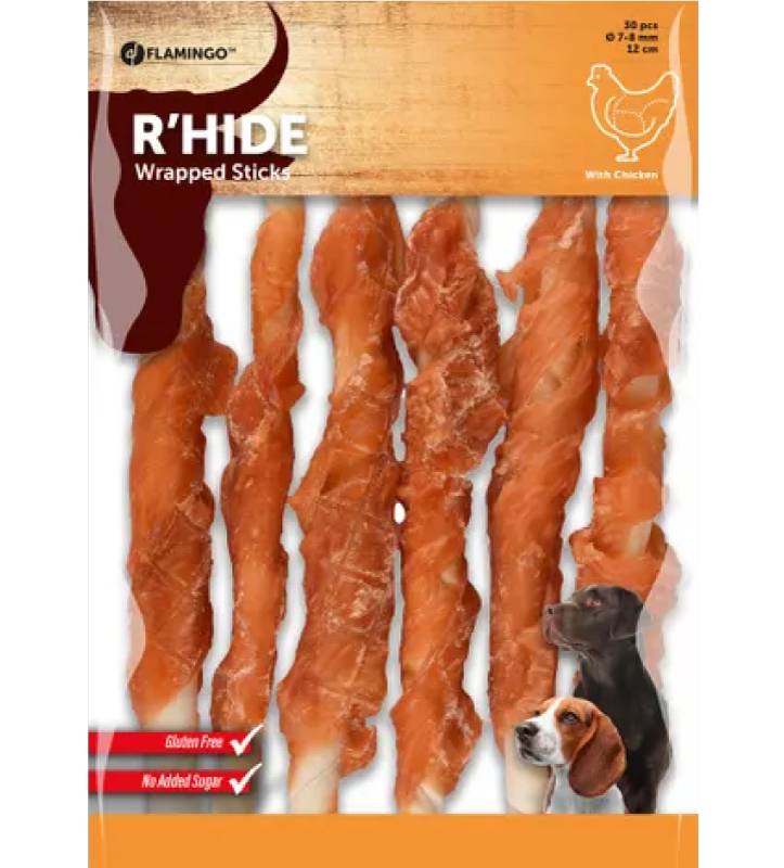 Flamingo - R'Hide - Bastoncini con Pollo arrotolato - 12cm - 350gr