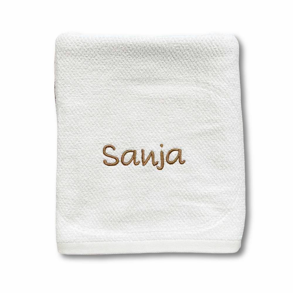 Telo bagno chicco di riso Bianco Personalizzato