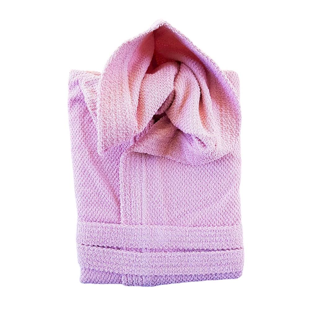 Accappatoio con cappuccio chicco di riso rosa Personalizzato