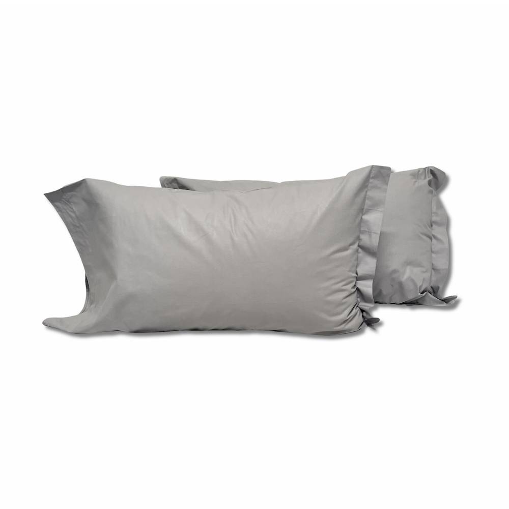 Coppia Federe con volant grigio chiaro