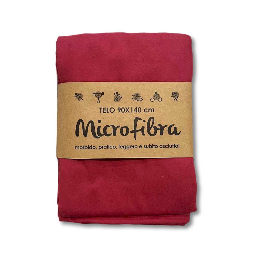Set 3 pezzi asciugamani in microfibra Bordeaux