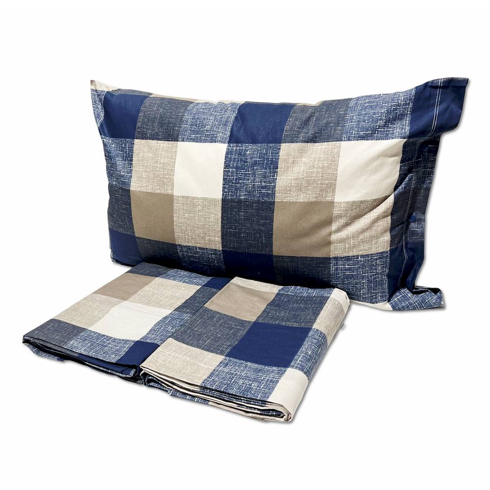 Completo Lenzuola Quadrettone blu Singolo