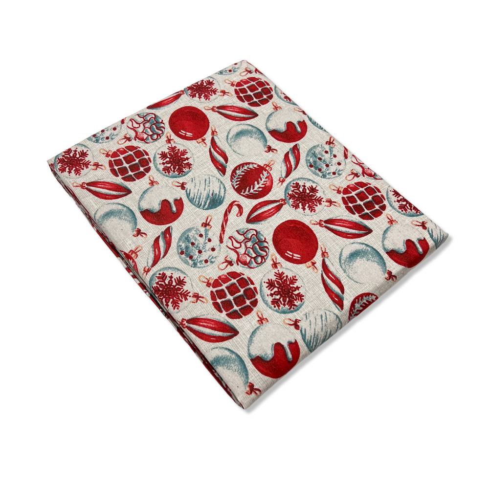 Tovaglia no stiro Kriss palline di natale 140 x 240