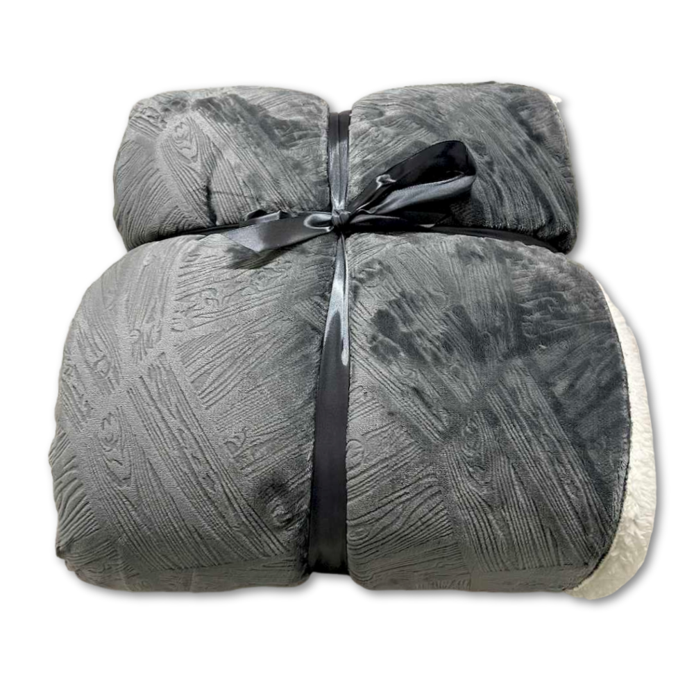 Plaid Tresor grigio matrimoniale 210 x 240