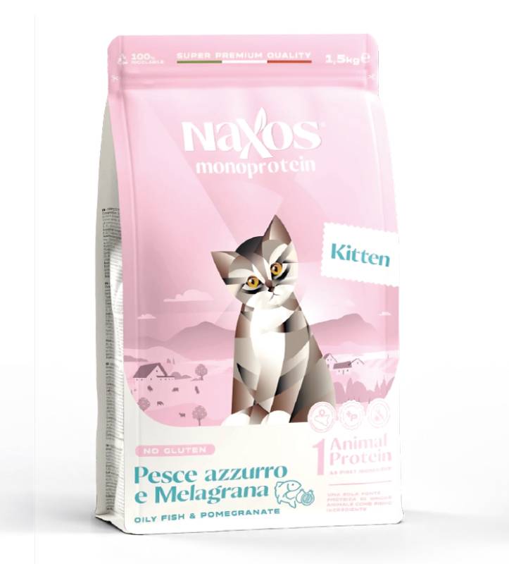 Naxos Cat - Monoprotein - Kitten - Pesce Azzurro e Melagrana - 1.5kg